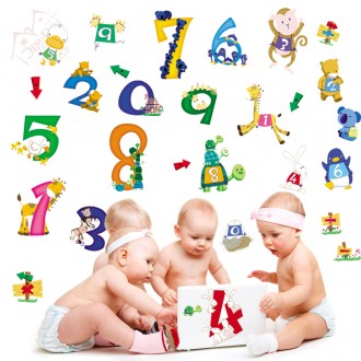 Numbers in Animal Shape Wall Sticker 